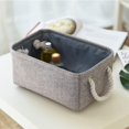 thumbnail image 4 of Cestas de Almacenamiento de Tela para Organizar 3pcs,HONGHCL Cestas Decorativas de Almacenamiento con Asas,Cestas de Tela Organizadoras de Grandes de Plegable para Ropa Juguetes,40*30*21cm cm(Gris), 4 of 5