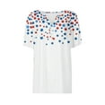 thumbnail image 5 of Cmfcve Patriotic Shirts for Women Short Sleeve V-neck Independence Day Blouse Star-Spangled Button Summer Bohemian Tunics, 5 of 5
