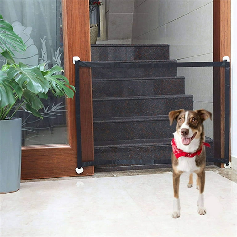 Mesh Pet Gate Pet Pet Safety Enclosure Isolation Net Portable Folding Stair Gate Flexible Pet Gate Guard Wide Safety Mesh Baby Gate For Dogs Indoor