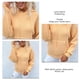 thumbnail image 5 of Sudadera con capucha informal con cordón para mujer, sudadera de punto de manga larga de color puro, Tops con bolsillo, color marrón claro L, 5 of 6