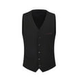 thumbnail image 1 of Men's Business Slim Formal Vest Plain Breasted Suit Waistcoat, 1 of 5