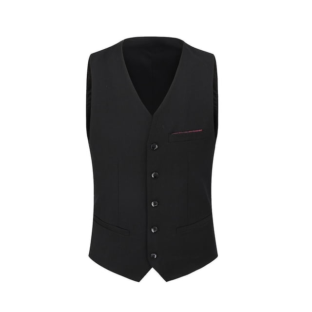Men's Business Slim Formal Vest Plain Breasted Suit Waistcoat