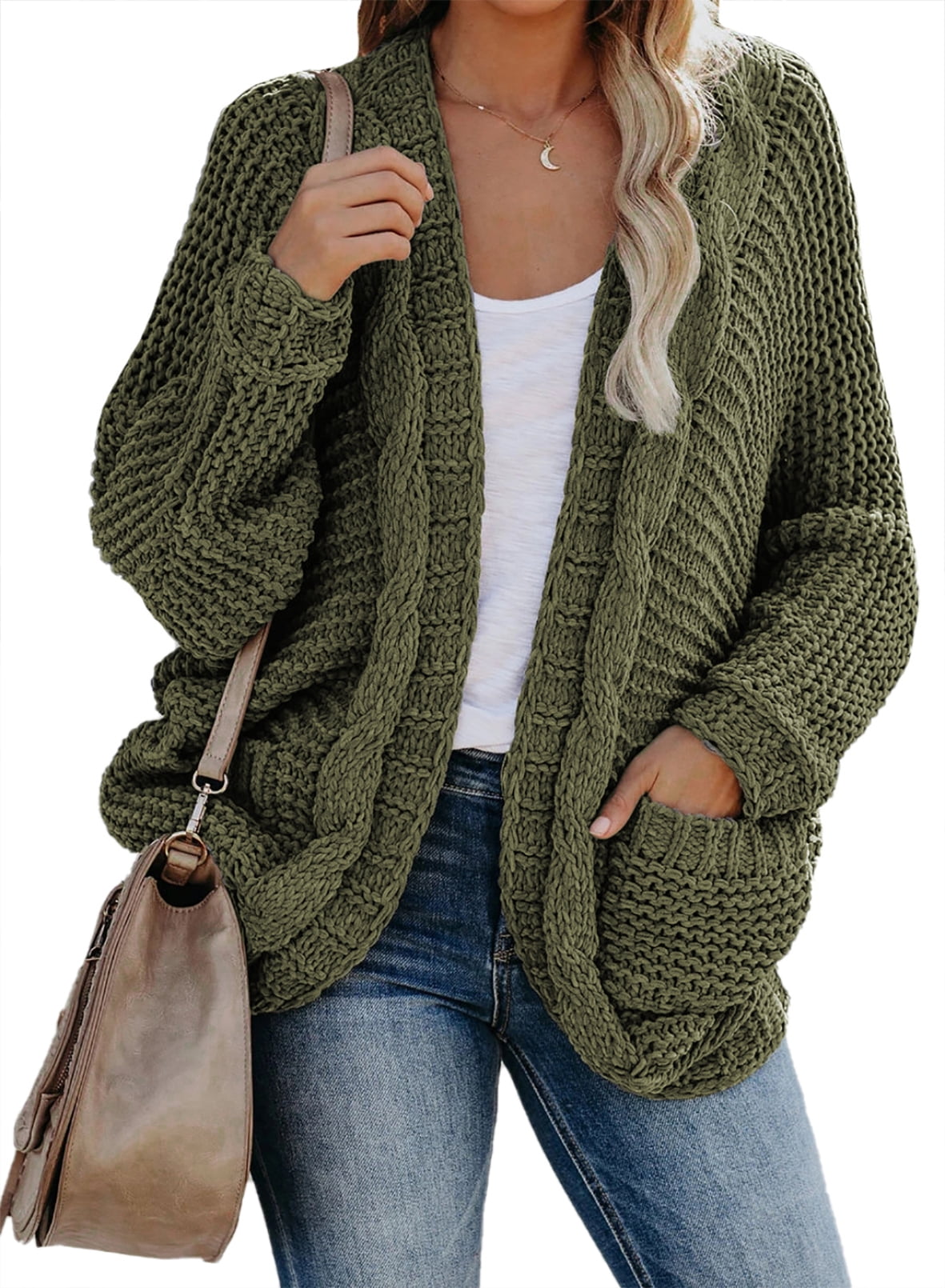 Eytino Women's Chunky Knit Cardigan 