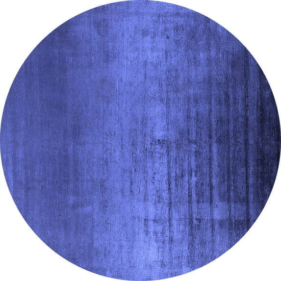 Ahgly Company Indoor Round Oriental Blue Industrial Area Rugs, 4' Round