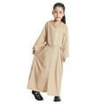 thumbnail image 2 of ANINEO Kids Thobe for Boys Arab Tobes Long Sleeve Kaftan Embroidered Robe with Pockets Arabic Abaya Clothes, 2 of 7