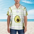 thumbnail image 4 of Lsque Avocado of a Hear pattern Hawaiian Shirt for Men, Unisex Summer Beach Casual Short Sleeve Button Down Shirts-Large, 4 of 9