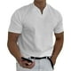 thumbnail image 2 of Camisetas Prolriy para hombre, primavera y verano, informales, cuello en V, lisas, de manga corta, blusa, color blanco, talla L, 2 of 8