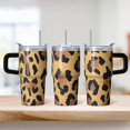 thumbnail image 2 of Leopard 20oz Stainless Steel Tumbler with Handle and Straw – Insulated Travel Cup with Sliding Lid, 360° Full Wrap Printed Mug for Home, Outdoor & Sports Use, 2 of 6
