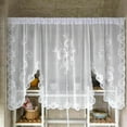 thumbnail image 5 of 1 Panel Floral Embroidery Sheer Lace Curtain Valance Princess Style Embroidered Waterfall Swag Curtain Valance Tier for Kitchen Bathroom Half Window Decoration, 5 of 9