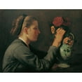thumbnail image 2 of Hans Thoma 14x12 Black Ornate Wood Framed Double Matted Museum Art Print Titled: Agathe Thoma, the Artist's Sister (1868), 2 of 5