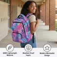 thumbnail image 4 of Chririnla Gradient Color Leopard Print School Bag with Lightweight, traspirante Multi-Pocket 17 Inch Kids Backpack for Camping Elementary, 4 of 10