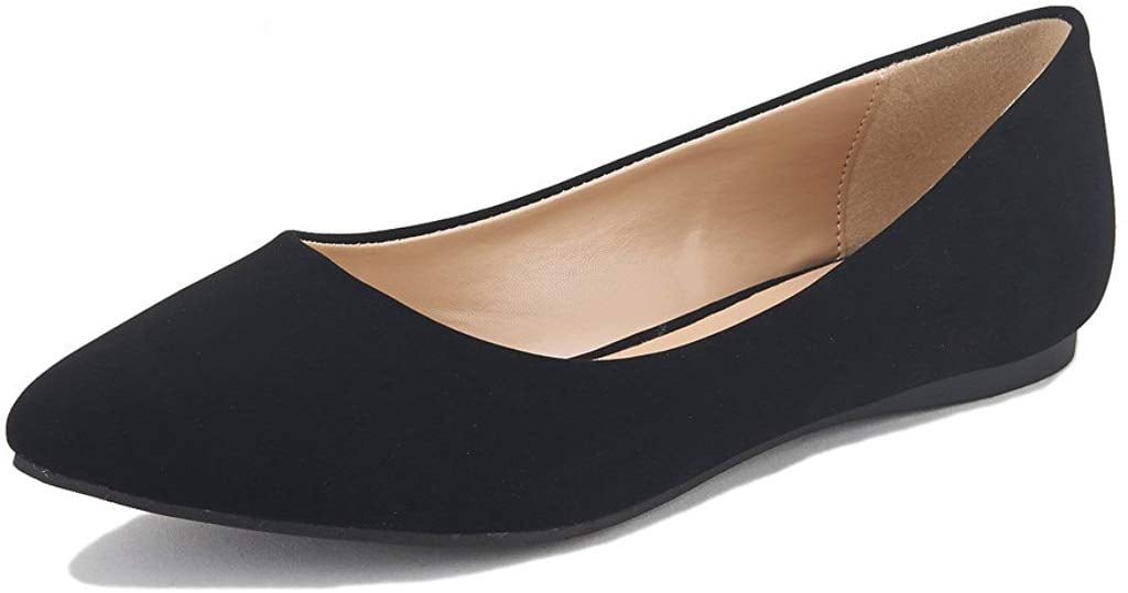 DREAM PAIRS Women's Casual Pointed Toe Ballet Comfort Soft Slip On Flats Shoes
