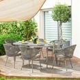 thumbnail image 3 of Nuu Garden 4 Piece Outdoor Aluminum Chair Set, Woven Rope Conversation Chairs with Seat Cushions, Beige, 3 of 10