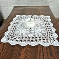 thumbnail image 1 of Luckyn Vintage Square Tablecloth Doily Cotton Lace Crochet Floral Table Cloth Cover,White, 1 of 9