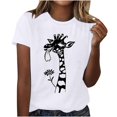 thumbnail image 2 of Nuoqisi T-Shirts pour Femmes Grande Taille à Manches Courtes, Col Rond, T-Shirt Graphique Décontracté, 2 of 6