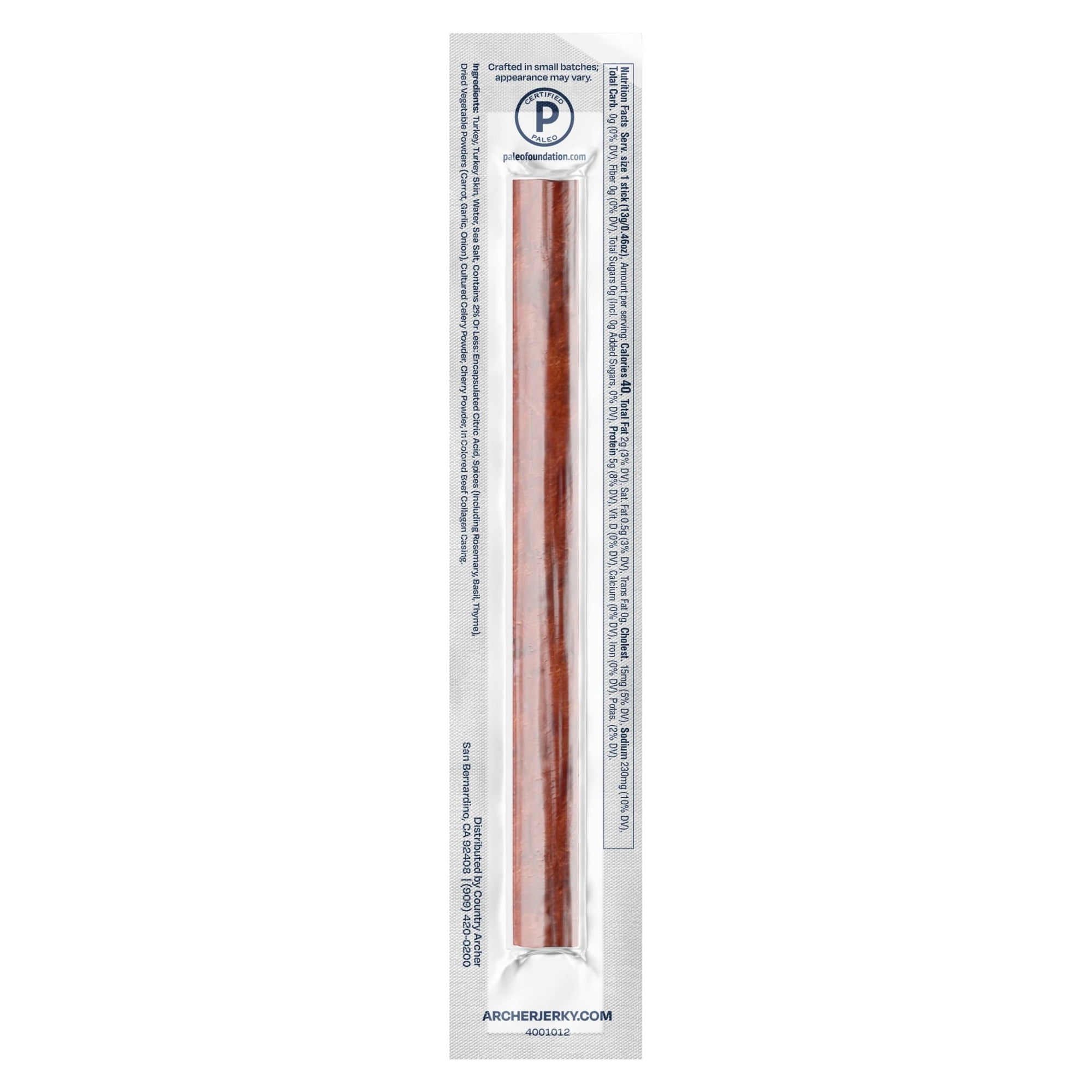 (3 pack) Archer Original Turkey Mini Jerky Sticks, 5g Protein, Zero Sugar, 0.46 oz, 16 Count