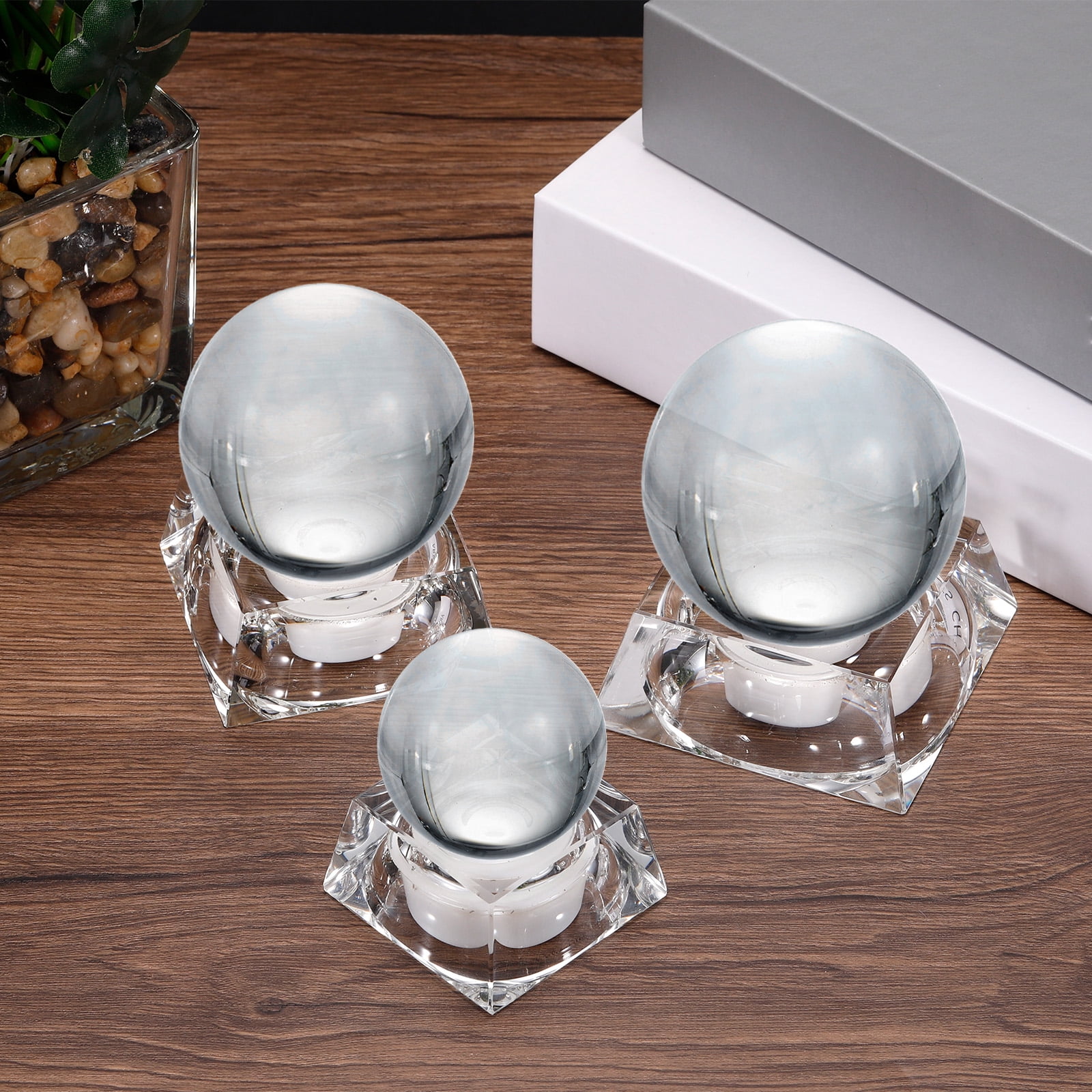 Unique Bargains Crystal LED Display Base with USB Charge 2.76" x 2.17" x 1.18"