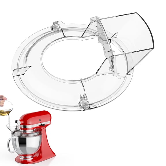 GVODE Pouring Shield Attachment for KitchenAid 4.5-5 QT Tilt-Head Stand Mixers, 2-Piece Detachable Splash Guard with Large Pour Chute