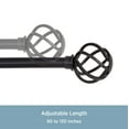 thumbnail image 4 of Kenney Cage 90-130 Inch Black Steel Adjustable Curtain Rod, 4 of 6