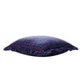 thumbnail image 3 of My Texas House 18"x18" Navy Ruffle Plaid Cotton Decorative Pillow, 3 of 5