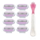 thumbnail image 2 of Cuchillas de afeitar de seguridad para mujeres, para rostro, piernas, axilas y bikini, para depilación y belleza (1 mango + 8 cuchillas), cabezales de repuesto, 2 of 6