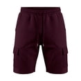 thumbnail image 5 of JTSRKL Men's Outdoor Cargo Shorts Solid Waffle Knit Drawstring Elastic Waist Multi Pocket Short Pants Lightweight Summer Beach Daily Casual Trunks Wine S, 5 of 7