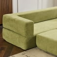 thumbnail image 6 of Ebern Designs Convertible Sectional Sofa with 3 Storage Ottomans, High-Resilience Foam Sleeper, Space-Saving Chenille Floor Sofa for Livingroom Studio Apartments, Home Offices, Easy Assenmbly, Green, 6 of 9