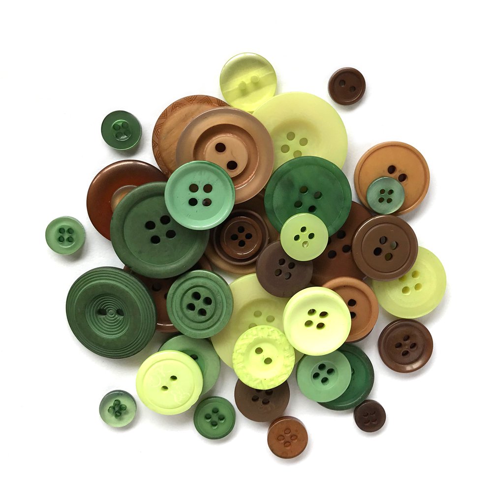 Buttons Galore Bulk Green Color Haberdashery Craft & Sewing Buttons