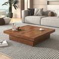 thumbnail image 2 of Euroco Modern Coffee Table with Sliding Top, Hidden Storage, Square Design, MDF Construction for Living Room, 2 of 7