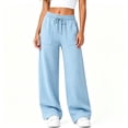 thumbnail image 6 of Njagoc3 Wide Leg Pants for Women Yoga Sweatpants Lounge High Waisted Drawstring Casual Loose Baggy Pants, 6 of 6