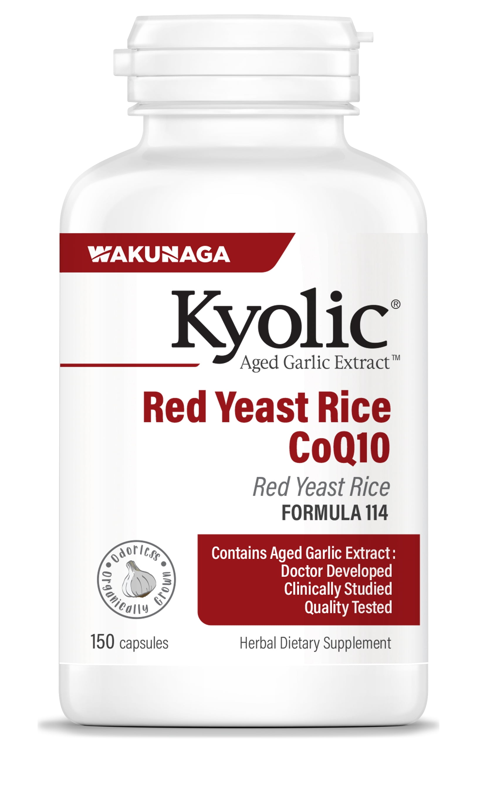Kyolic Aged Garlic Extract Formula 114, Red Yeast Rice CoQ10, 75 Capsules