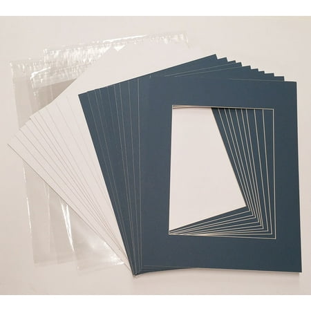 8x10 White Mat - 12x16 White Picture Mats with White Core for 8x10 Pictures - Fits 12x16 Frame