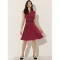 thumbnail image 4 of Vestido Elegante Allegra K para Mujer con cuello Dividido Sin Mangas Vino Rojo M, 4 of 6