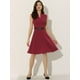 thumbnail image 4 of Vestido elegante para mujer con cuello dividido para trabajar vestidos sin mangas Vino Rojo XL, 4 of 6