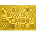 thumbnail image 1 of Ahgly Company Machine Washable Indoor Rectangle Abstract Yellow Contemporary Area Rugs, 6' x 9', 1 of 4