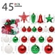 thumbnail image 4 of Billuyoard Paquete de 45 Bolas de Navidad Conjunto Temático Festival Atmósferas Colgante de Navidad Reutilizable Decoración de fondo al aire Kits de decoración para fiestas Rojo Verde Blanco, 4 of 6