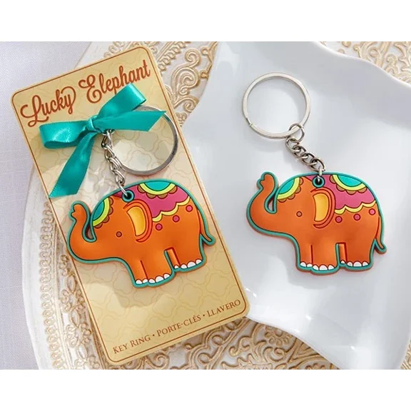 "Lucky Elephant" Key Chain Key Ring Wedding Favor Reception Gift Party Good Luck