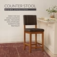 thumbnail image 6 of Linon Milano 24" Mid Back Indoor Upholstered Counter Stool, Medium Walnut/Dark Brown Faux Leather, 6 of 13