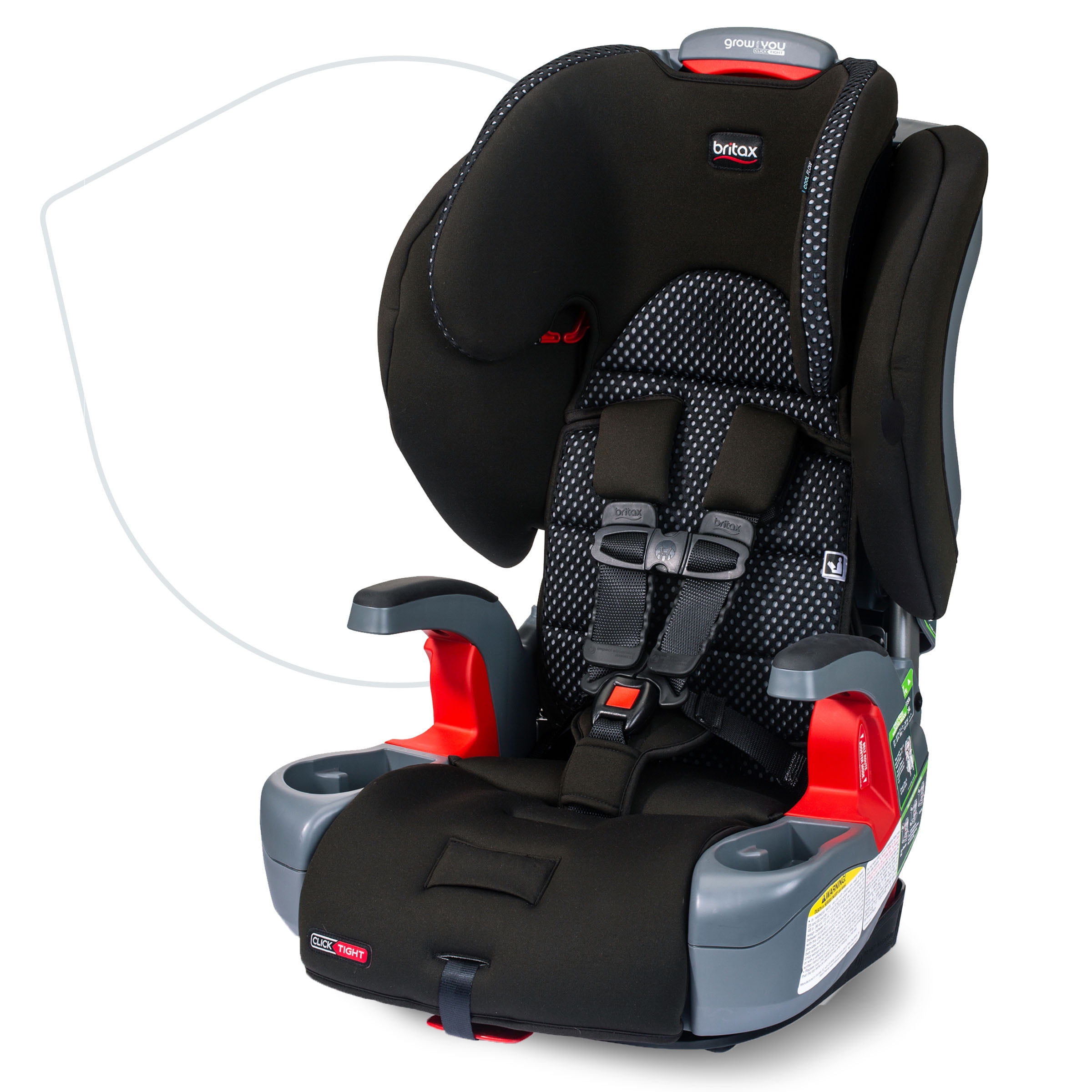 Britax Grow With You ClickTight Harness-2-Booster Car Seat, 2-in-1 High Back Booster, Cool Flow Grey