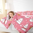 thumbnail image 4 of Manfei Kawaii Santa Claus Full Size Comforter Sets,Cartoon Christmas Tree Bedding Comforter Set,Pink White Bedding Sets For Kids,Luxury Bedroom Decor Reversible,3pcs, 4 of 8