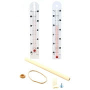 EISCO Sling Psychrometer Kit - Includes Dry Bulb & Wet Bulb Thermometers, Handle, Cloth Sleeve, Screw, Rubber Bands, Psychrometric Chart - Determine Relative Humidity & Dew Point