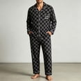 thumbnail image 4 of Jamicy Cotton Pajamas for Men Set Long Sleeve Soft Pajamas for Men Button Down Sleepwear Pjs Lounge Sets with Pockets Home Wear for Winter, 4 of 6