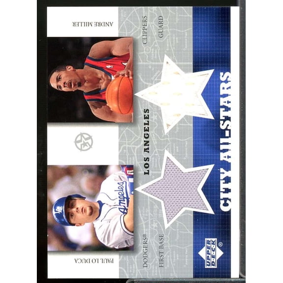 Collectible Paul Lo Duca/Andre Miller 2002-03 UD SuperStars City All-Stars Dual Jersey #PLAM