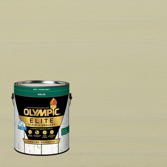Olympic Elite 1 Gallon SC-1057 Outside White Solid Advanced Exterior Stain and Sealer in One