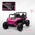 thumbnail image 3 of Qaba Voiture Électrique 12 V pour Enfants avec Télécommande, Suspension à Ressorts Rose, 3 of 10