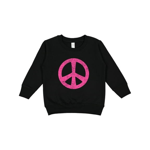Inktastic Peace Sign Pink Retro Toddler Sweatshirt