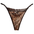 thumbnail image 3 of Lingerie for Women Sheer Mesh Panties for Women Lace Leopard Briefs Thongs Underwear for Confidence and Comfort Coffee One Size, 3 of 4