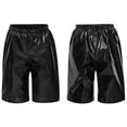 thumbnail image 5 of Haitryli Girls Metallic Shorts Jazz Street Dance Shorts Shiny Dance Hot Short School Stage Show Black 170, 5 of 6