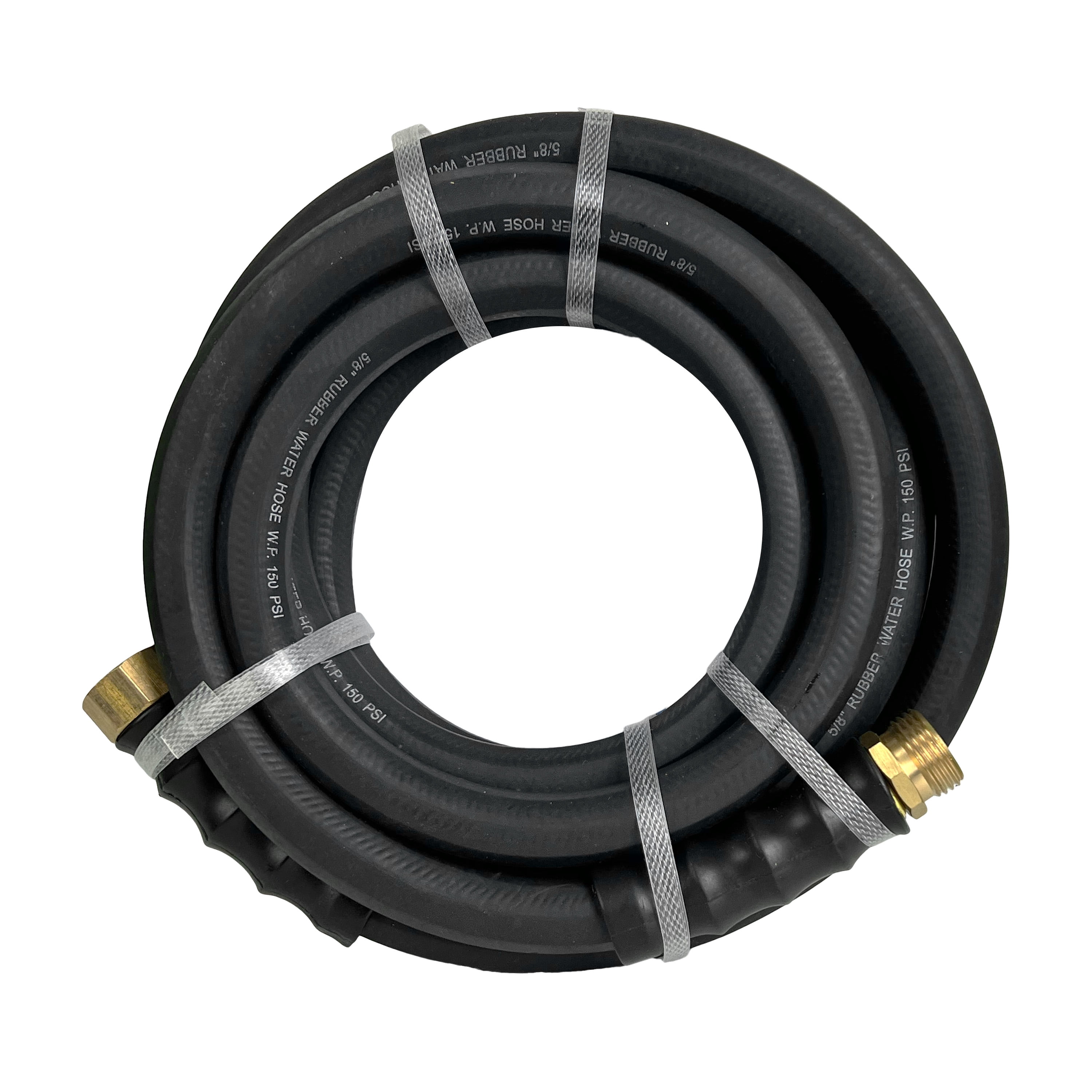 Impulse Rubber Water Hose 5/8" x 25 ft, 150 PSI Flexible Garden Hose, EPDM UV & Abrasion Resistant, Hot Water Compatible, Reinforced Polyester, Value Series Black
