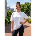 thumbnail image 6 of LMLYSoH Women's Summer Oversized T-Shirt Lace Patchwork Crew Neck Short Sleeve Loose Fitting Tops, 6 of 9